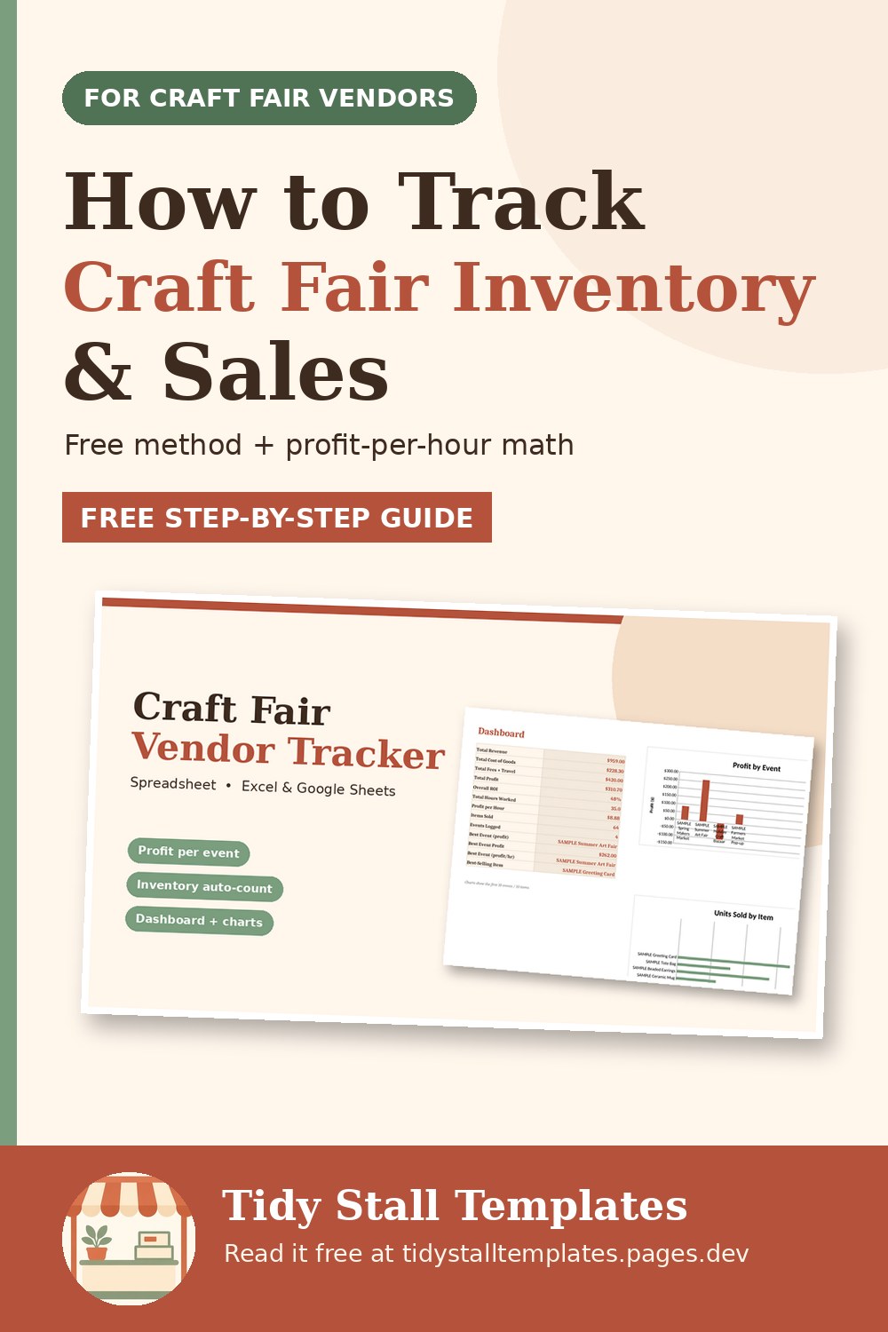 Pinterest graphic: How to Track Craft Fair Inventory and Sales (Free Method + Template)