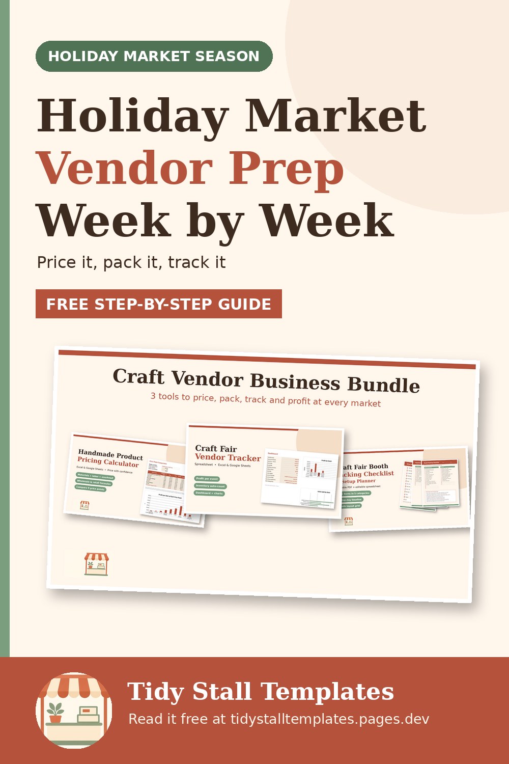 Pinterest graphic: Holiday Market Vendor Prep: A Week-by-Week Plan for Craft Fair Season