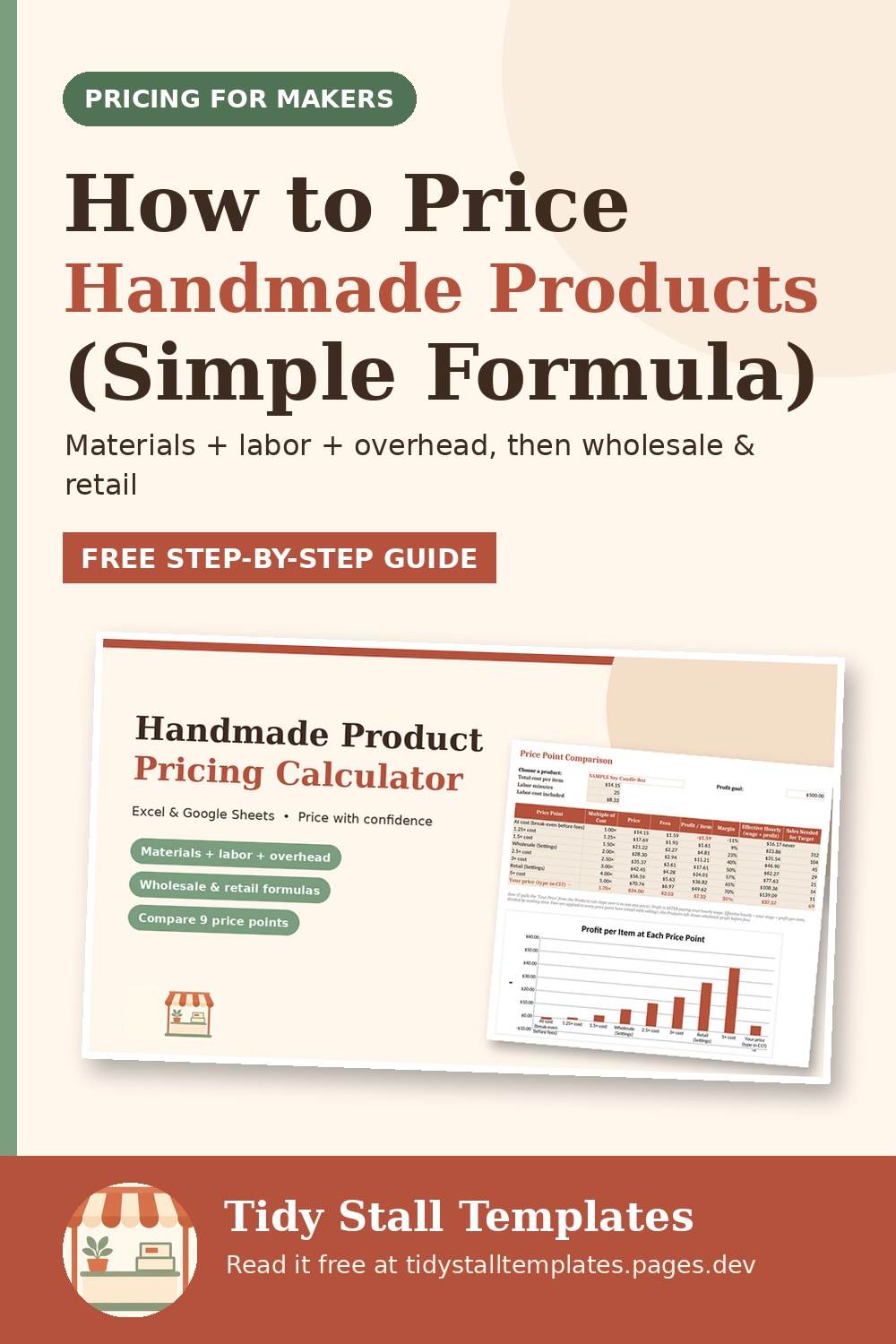 Pinterest graphic: How to Price Handmade Products: A Simple Formula That Pays You